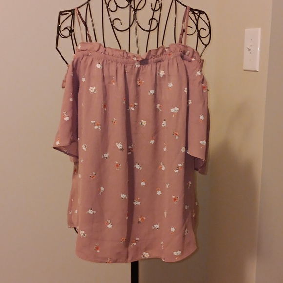 NWTS Hippie Rose Mauve Floral blouse & Flower Earrings - Picture 2 of 6